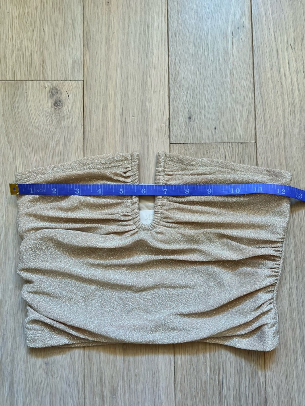 Meshki Crop Top Tube Strapless Gold Shimmery Small - Picture 5 of 7